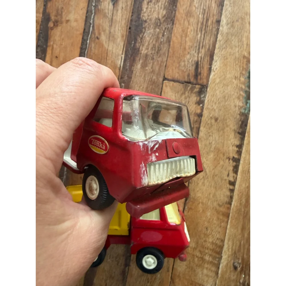Vintage Tonka fire engine and dump truck Metal Toy Trucks One Size